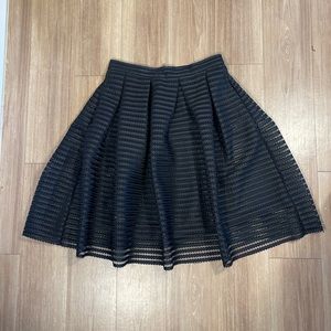 Freeway Lined Black Lace Pleated Circle Skirt